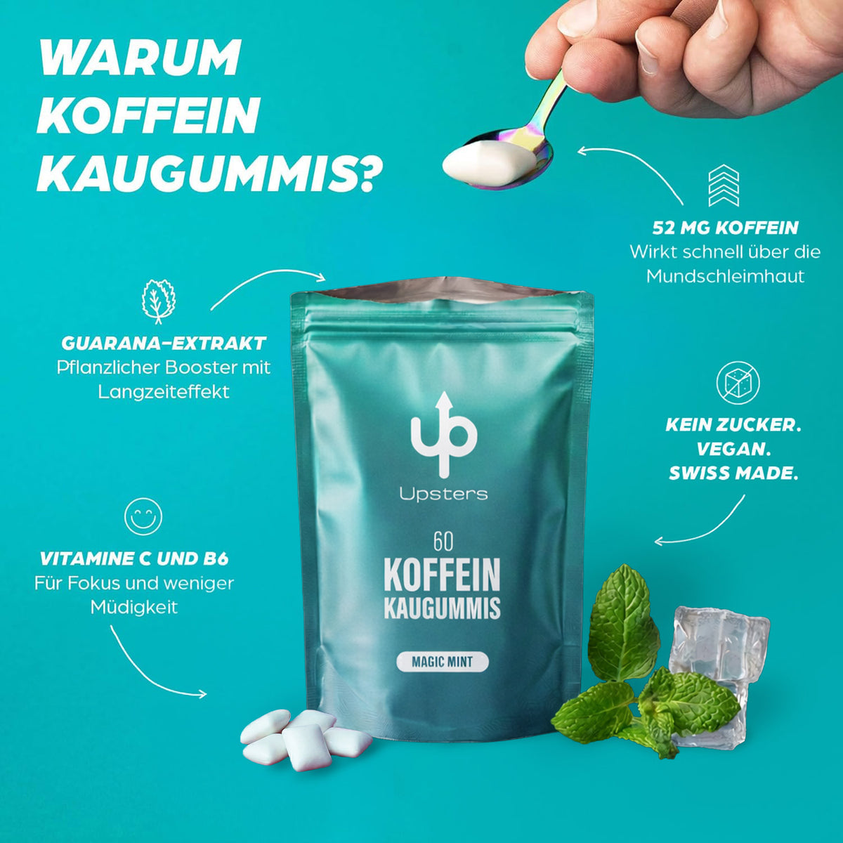 Koffeinkaugummi Magic Mint