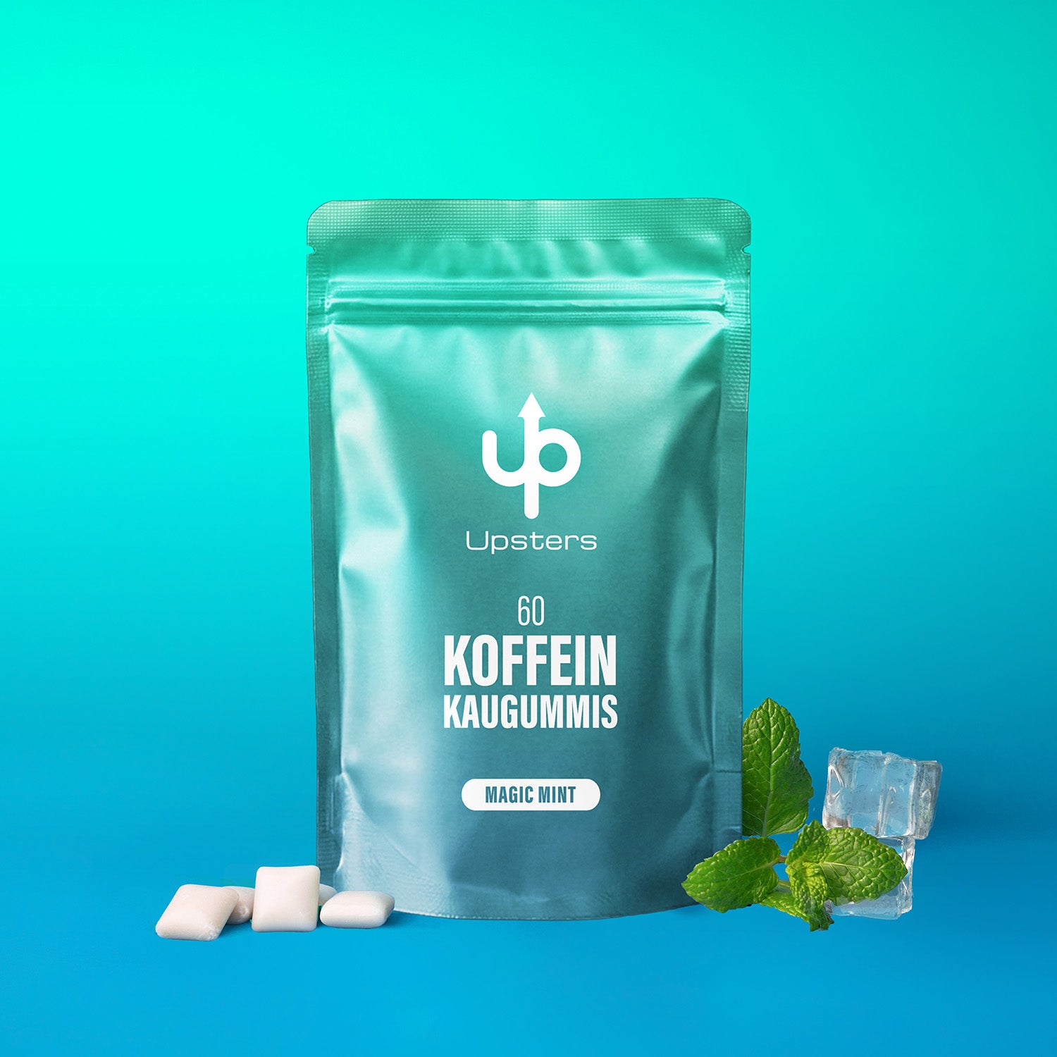 Koffein Kaugummi Magic Mint – 60 mg Koffein, vegan, zuckerfrei - Refillpack