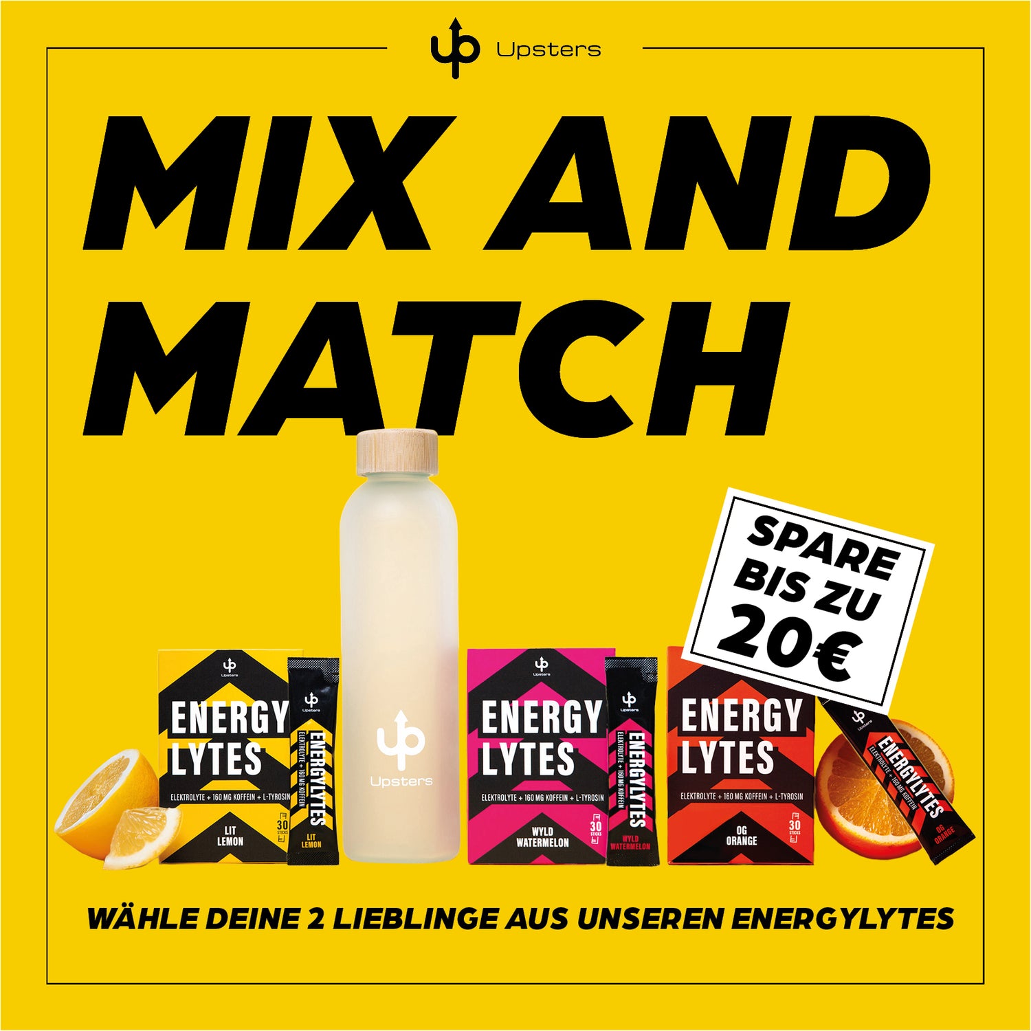 Einsteigerpaket: Energylytes Mix & Match + Glasflasche