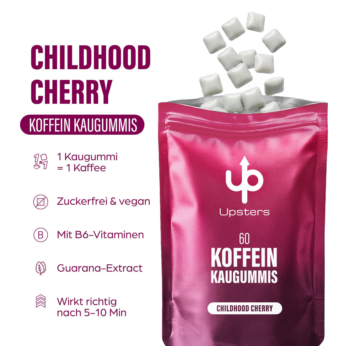 Koffeinkaugummi Childhood Cherry – Produktbild 2