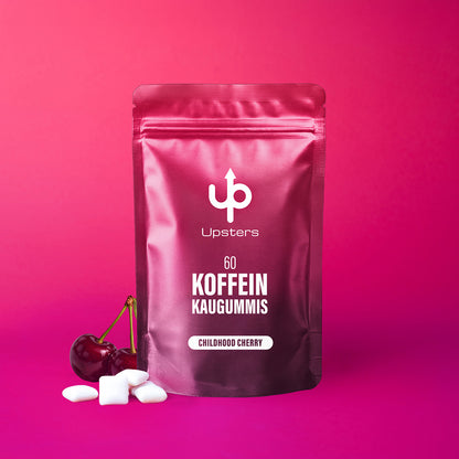 Koffein Kaugummi Childhood Cherry– 52 mg Koffein, vegan, zuckerfrei - Refillpack
