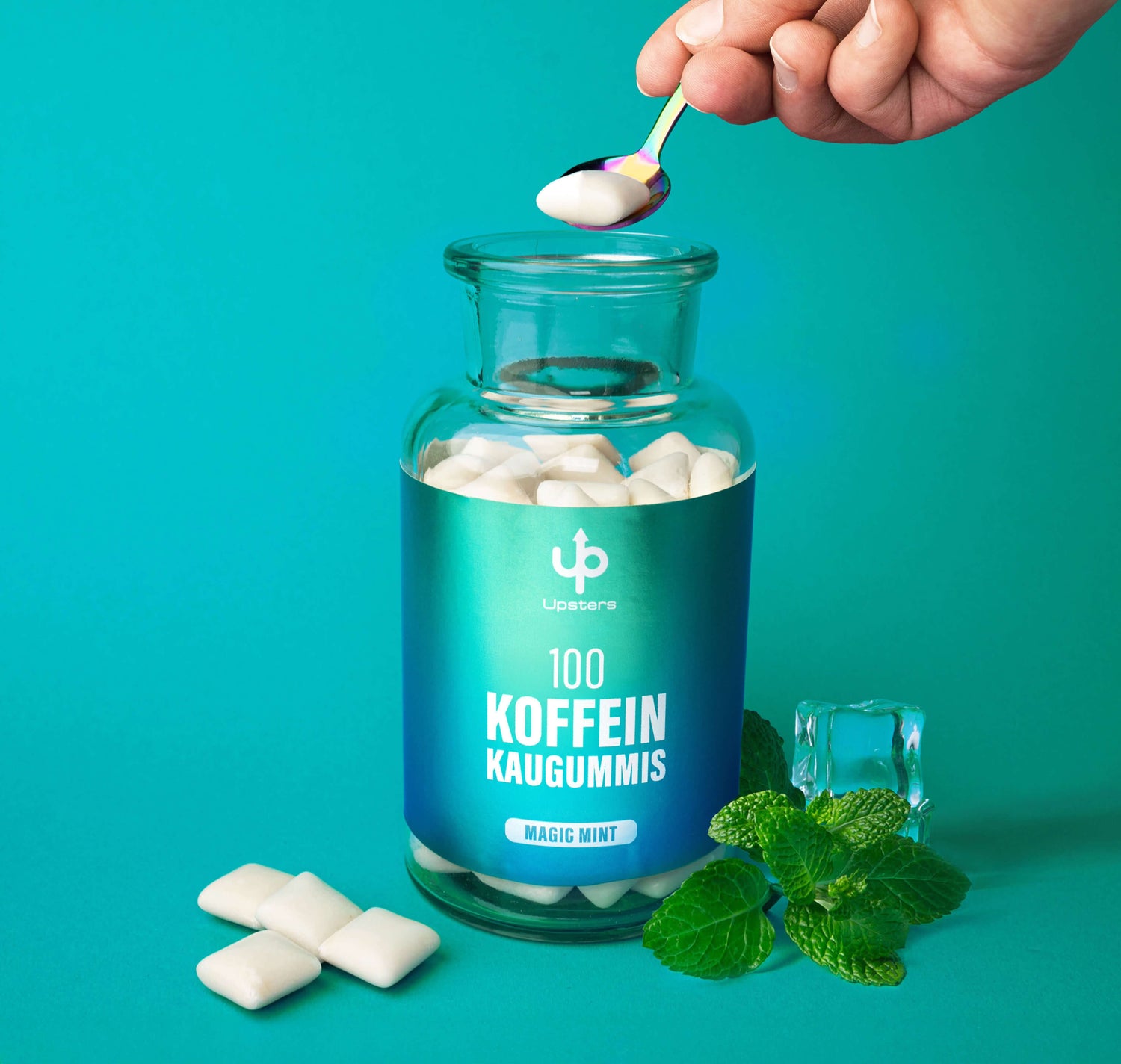 Magic Mint Koffein Kaugummis Vorratsglas