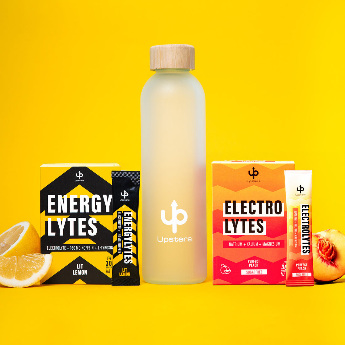 Hydration Bestseller Bundle | Lemon & Peach + Glasflasche