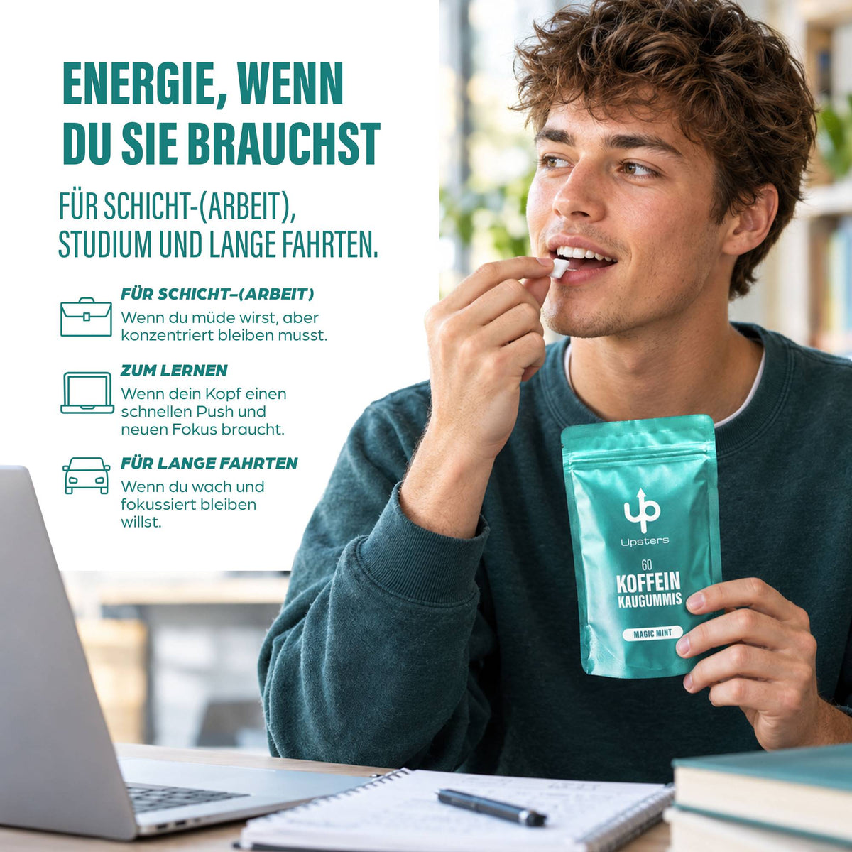 Koffeinkaugummi Magic Mint – Produktbild 3
